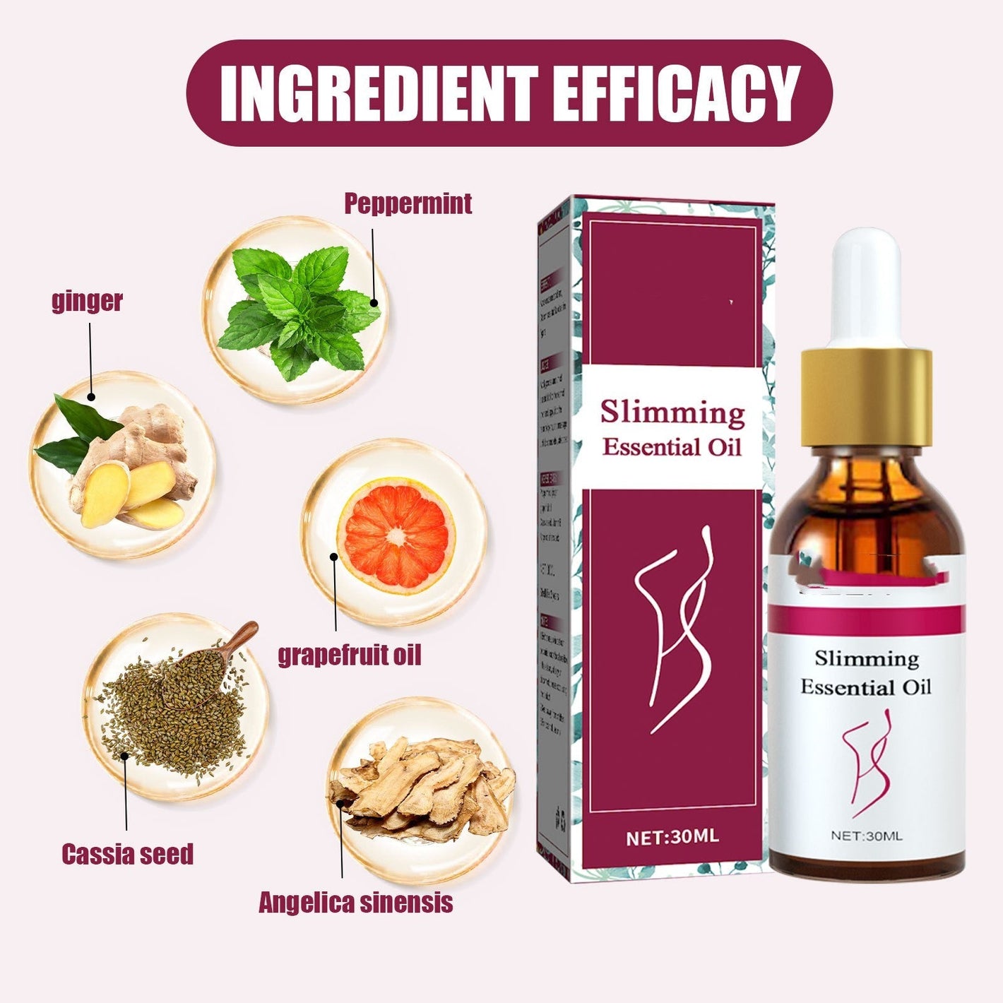 Grapefruit and Ginger Body Shaping Oil for Waist Leg Muscle Firming - Liquid Shenanigans waist shaping leg muscle liquid