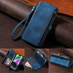 Wallet Flip Zipper Phone Leather Case - Wallet Flip Zipper Case with Magnetic Suction Options