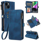 Wallet Flip Zipper Phone Leather Case - Wallet Flip Zipper Case with Magnetic Suction Options