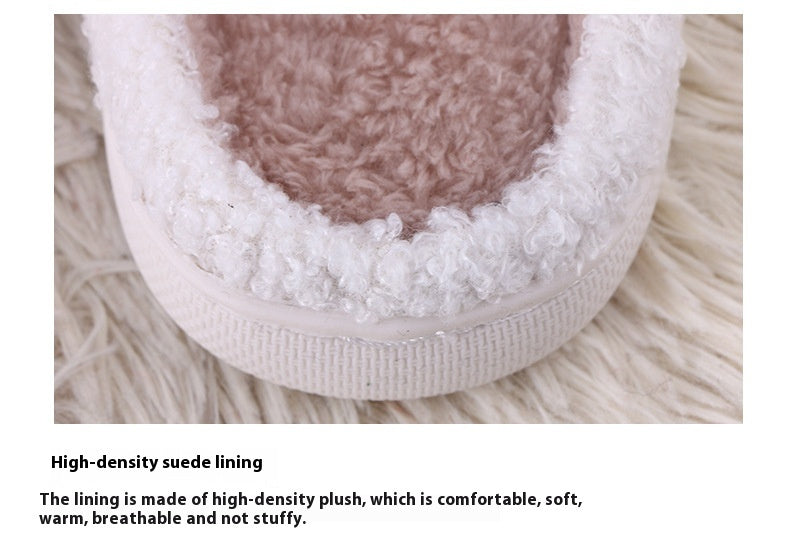 Warm Artificial Wool Indoor Slippers for Men and Women with Non-Slip Sole - warm artificial wool indoor slippers