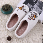 Warm Artificial Wool Indoor Slippers for Men and Women with Non-Slip Sole - warm artificial wool indoor slippers