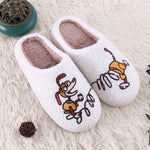 Warm Artificial Wool Indoor Slippers for Men and Women with Non-Slip Sole - warm artificial wool indoor slippers