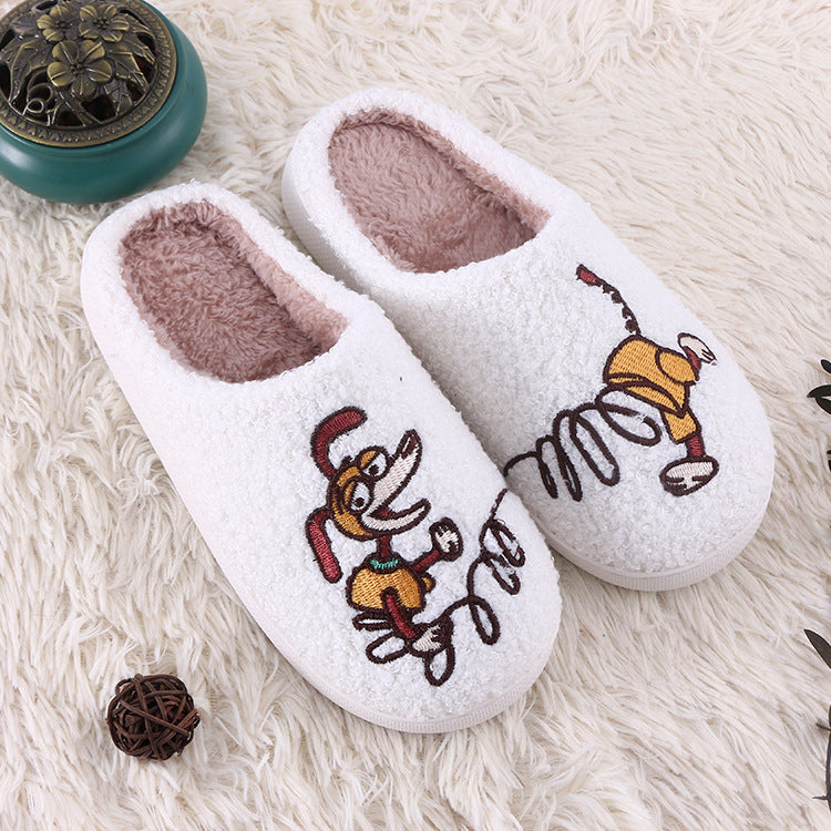 Warm Artificial Wool Indoor Slippers for Men and Women with Non-Slip Sole - warm artificial wool indoor slippers