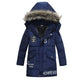 Warm Cotton Jacket for Boys with Large Fur Collar Padded Winter Coat - fur collar padded warm cotton jacket large