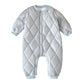 Warm Out Thickened Fleece-lined Baby Jumpsuits - Snuggle Up in Diamond Lattice Fleece Jumpsuits