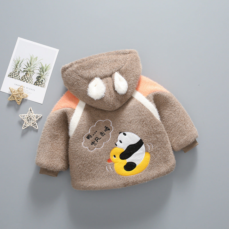 Warm Winter Mink Velvet Padded Jacket for Middle-Aged and Large Children - Teleplus Kids warm winter mink velvet padded