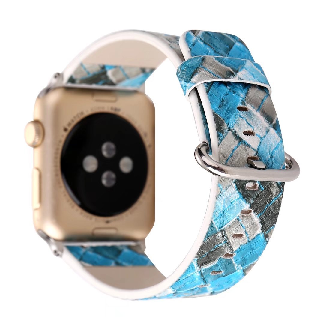 Watch Colorful Diamond Check Leather Strap - Colorful Diamond Check Leather Strap for Apple Watch