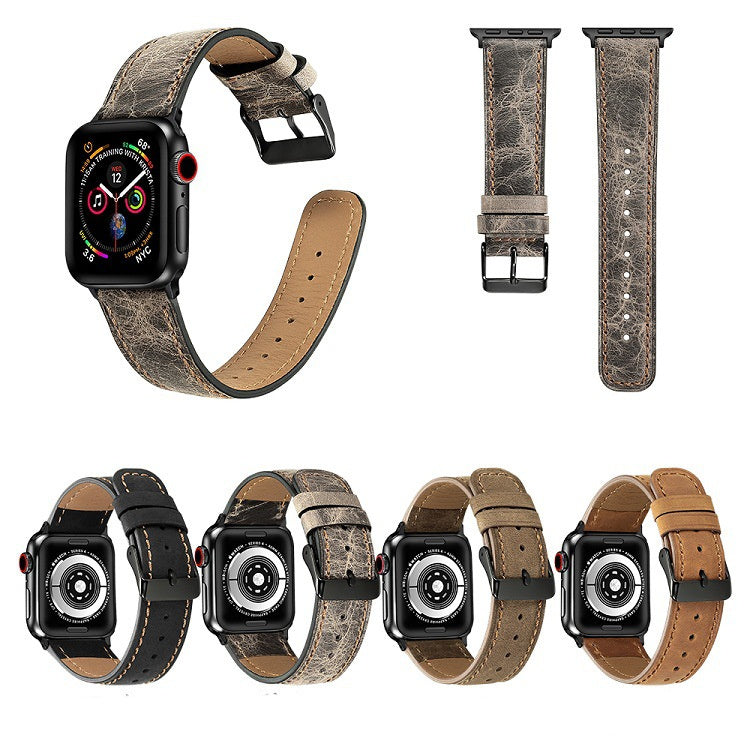 Leather Strap for Apple Watch Classic Style CHF United States Black Brown - 44mm Watches united states chf leather strap
