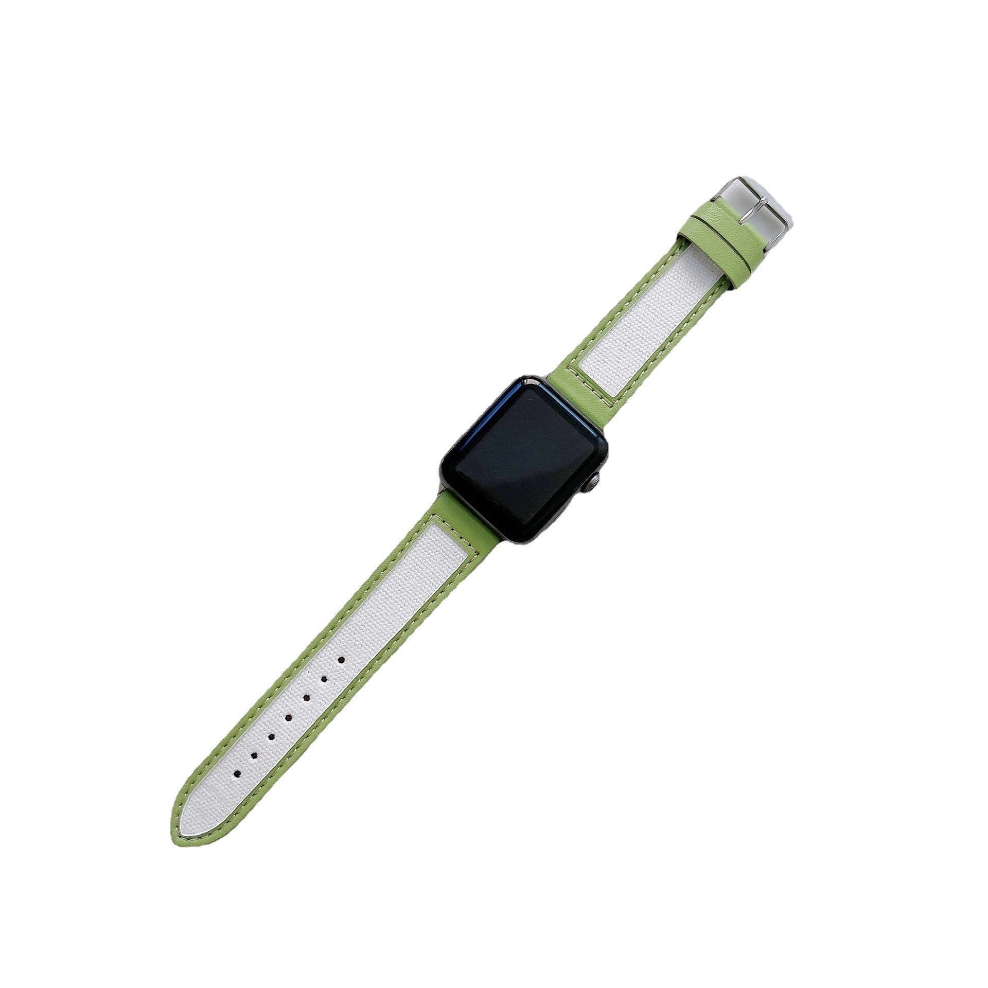 Watch Strap Leather And Knitted Nylon Wrist Strap - Knitted Nylon and Leather Watch Strap for Apple