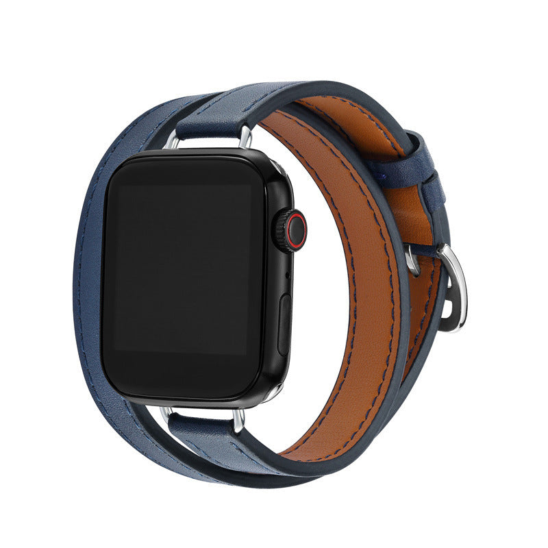 Watch Strap Leather Double Circle - Double Circle Leather Watch Strap for Apple Watches