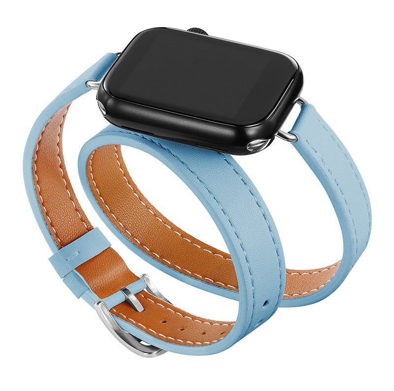 Watch Strap Leather Double Circle - Double Circle Leather Watch Strap for Apple Watches