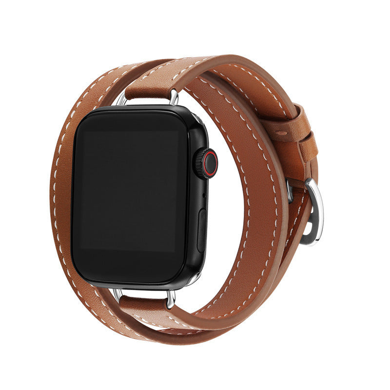 Watch Strap Leather Double Circle - Double Circle Leather Watch Strap for Apple Watches