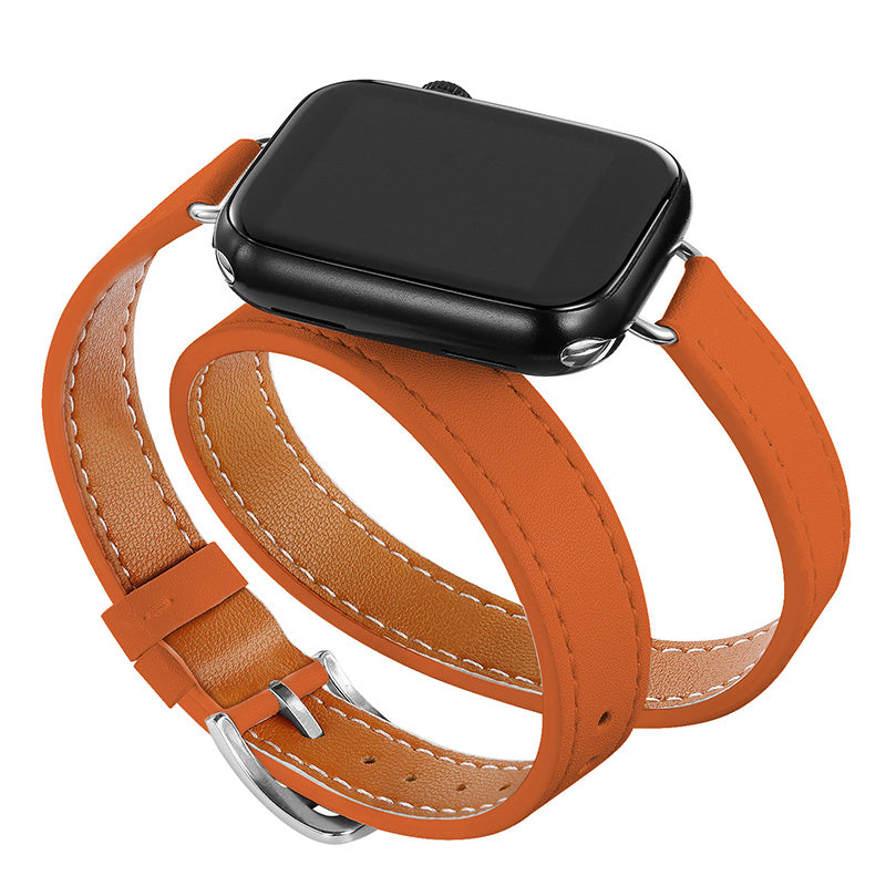 Watch Strap Leather Double Circle - Double Circle Leather Watch Strap for Apple Watches