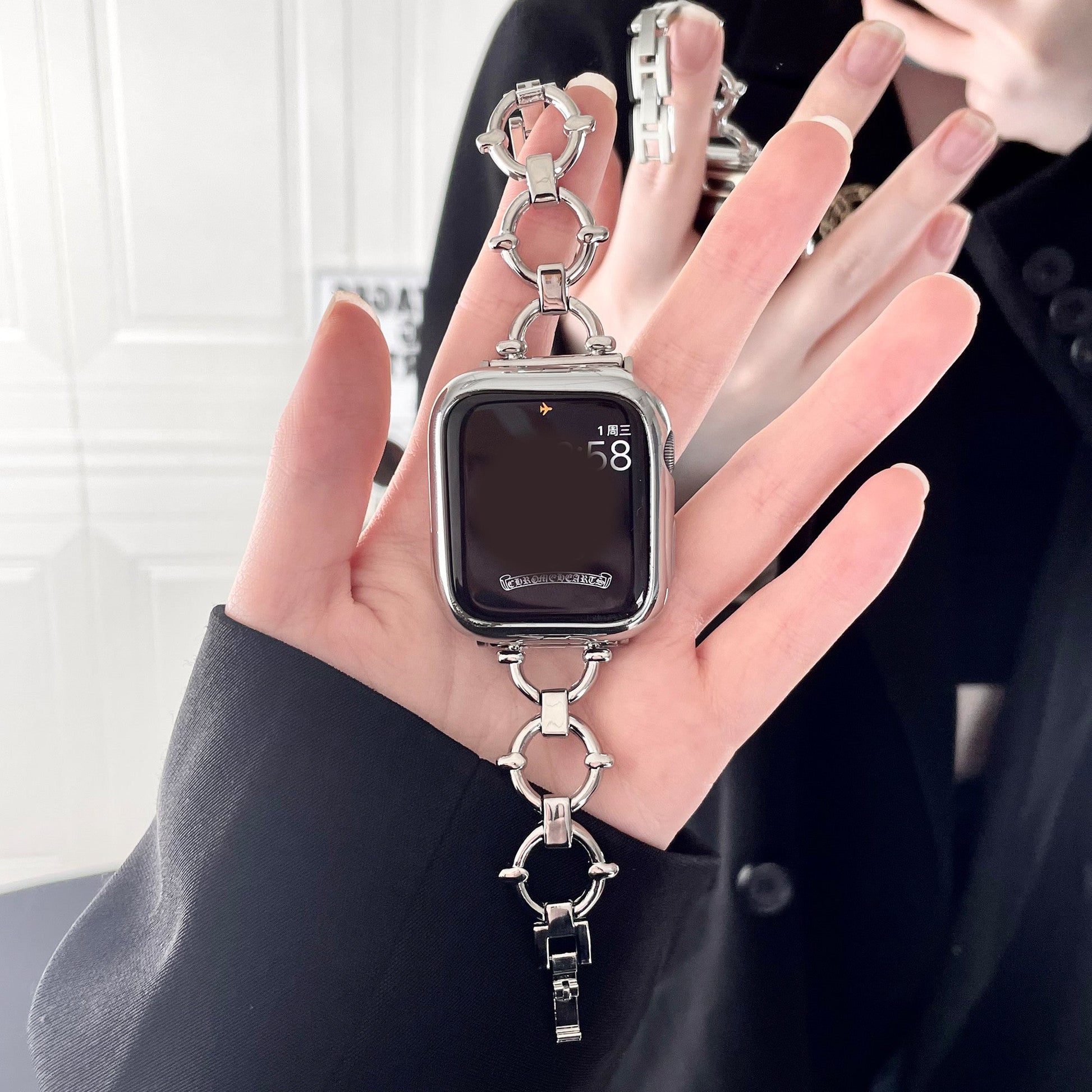 Watch Strap Metal Ring Buckle Stainless Steel Chain - Ring Buckle Stainless Steel Chain for Apple Watch