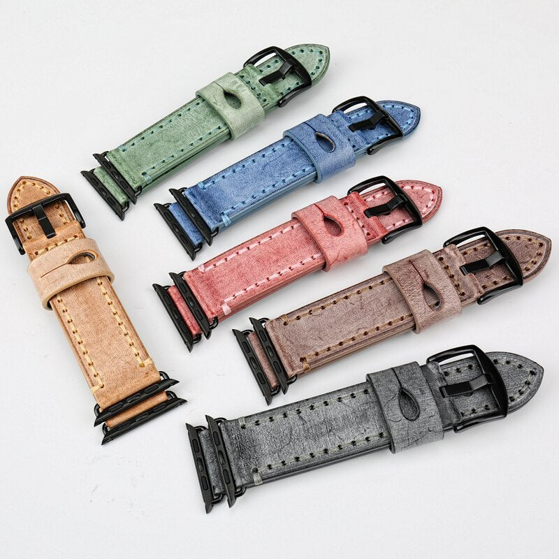 Watch strap with leather - Leather Buckle Watch Strap with 205mm Length