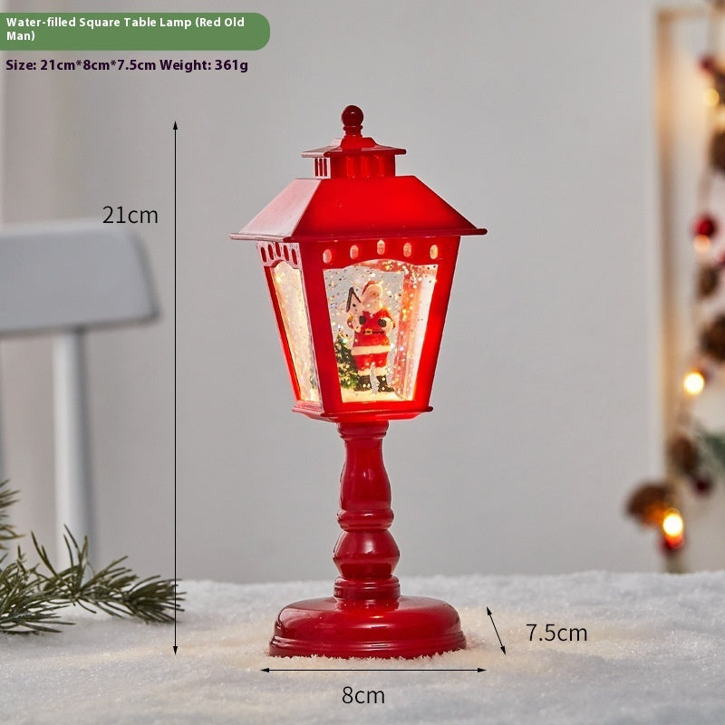 Water Injection Scene Layout Table Lamp Decorative Ornament White Snowman Red Old Man Gold Tree - Teleplus scene layout
