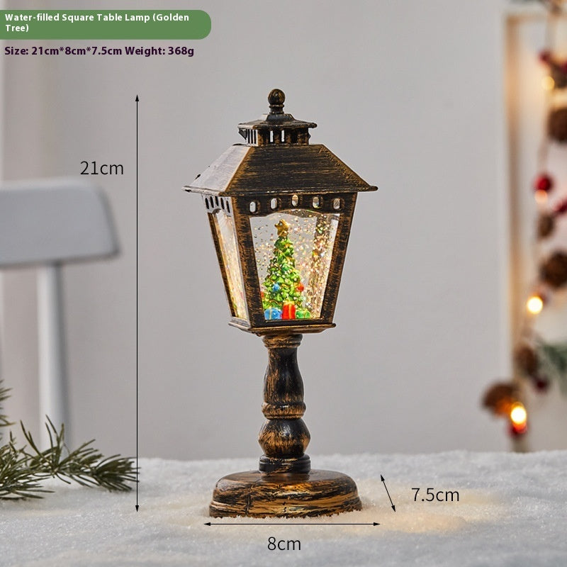 Water Injection Scene Layout Table Lamp Decorative Ornament White Snowman Red Old Man Gold Tree - Teleplus scene layout