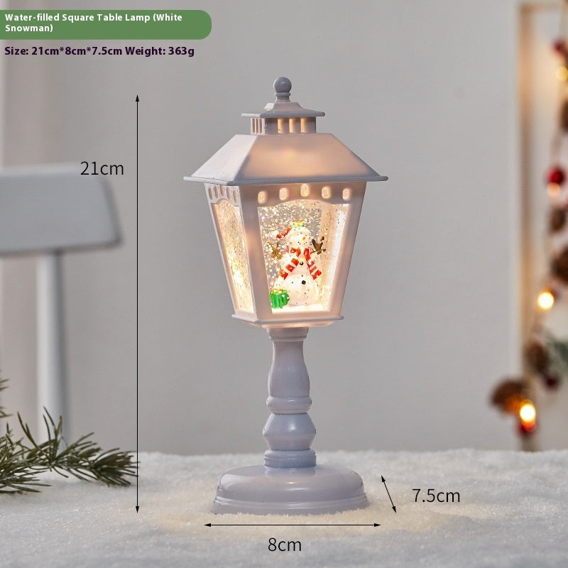 Water Injection Scene Layout Table Lamp Decorative Ornament White Snowman Red Old Man Gold Tree - Teleplus scene layout