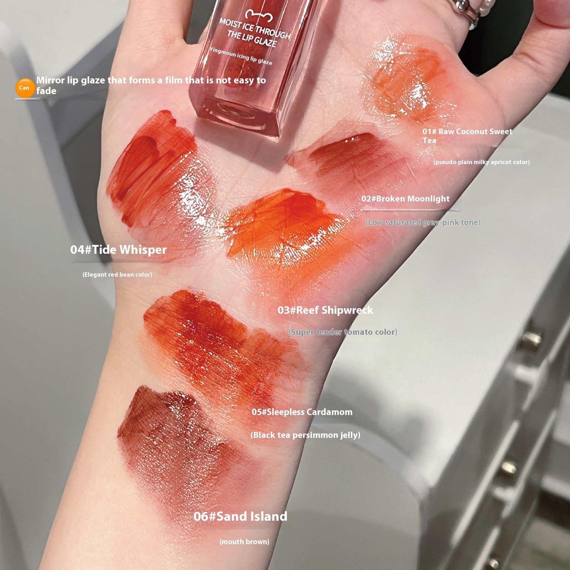 Water Light Mirror Transparent Lip Lacquer with Rich Moist Ice and Discoloration Resistance - Teleplus rich moist ice