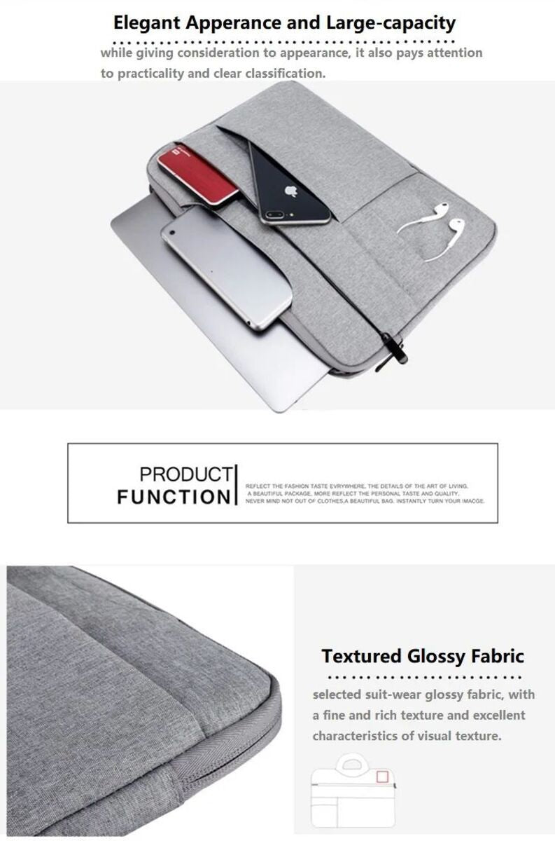 Water Repellent Laptop Bag with Modern Design and Durable Fabric - Teleplus external dimensions internal laptop bag