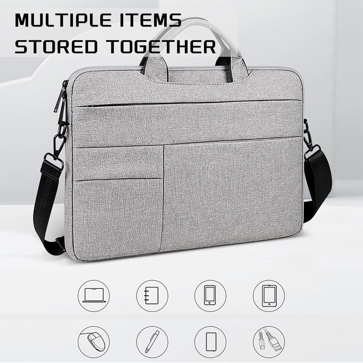 Water Repellent Laptop Bag with Modern Design and Durable Fabric - Teleplus external dimensions internal laptop bag