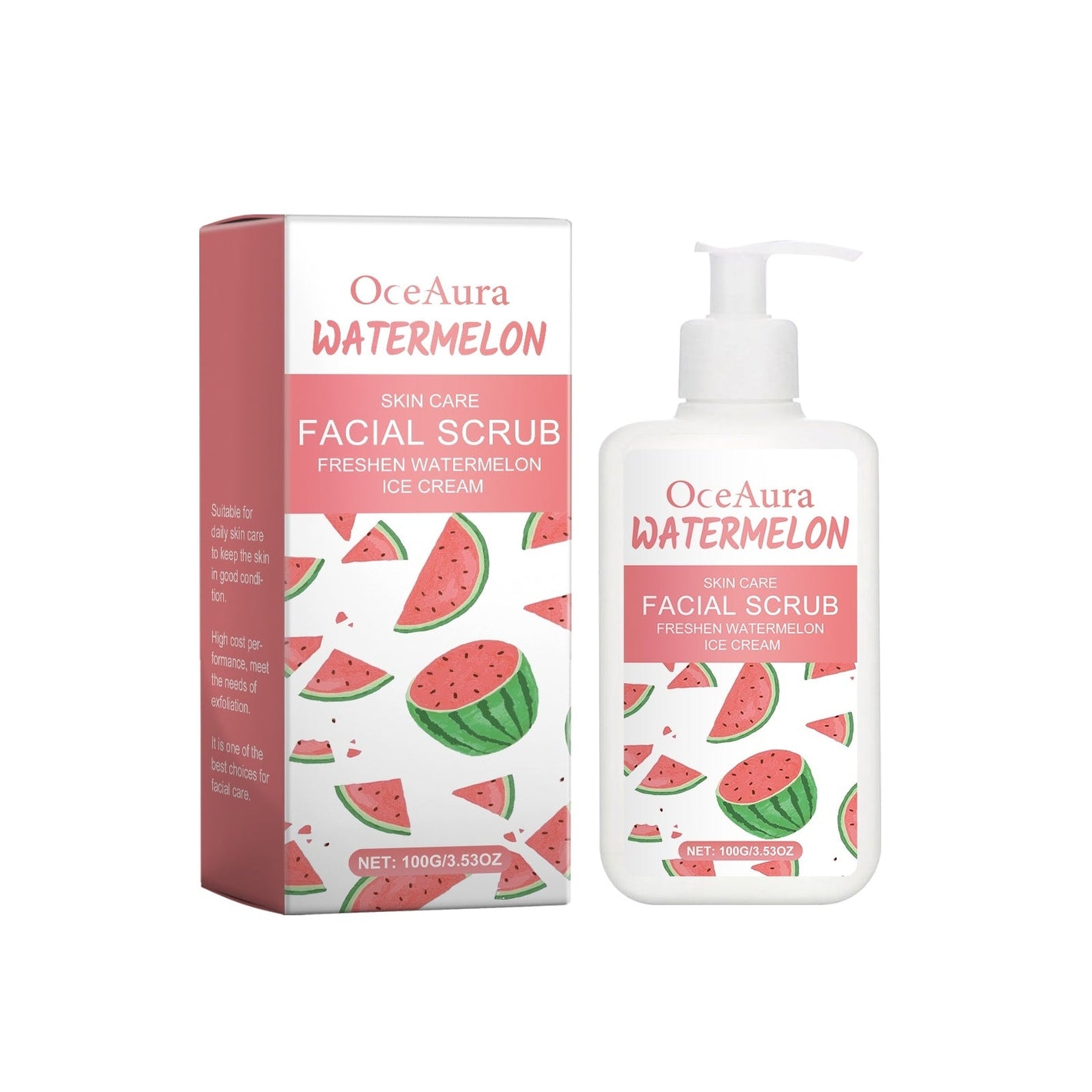 Watermelon Facial Scrub with Walnut Shell Powder and Fruit Extract - watermelon facial scrub walnut shell powder fruit