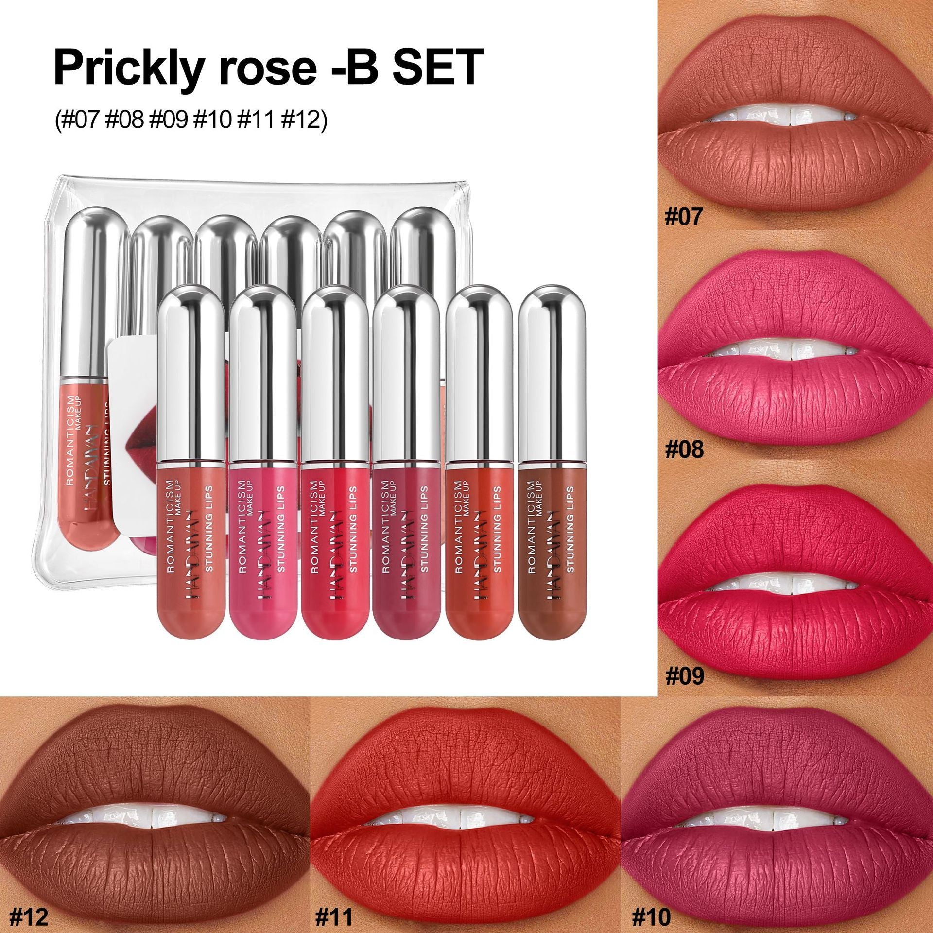 Waterproof 6-Color Lip Gloss Suit with Stain-Free Capsules for Lasting Wear - capsules lip gloss suit lasting