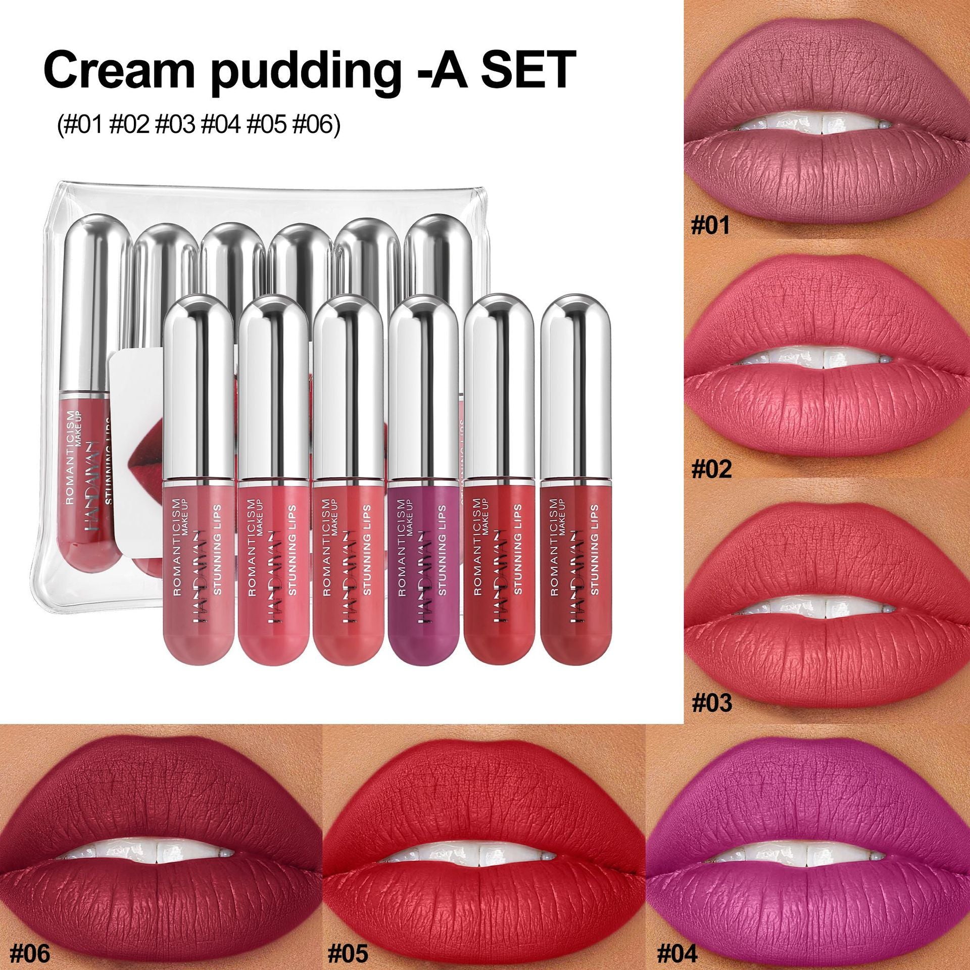 Waterproof 6-Color Lip Gloss Suit with Stain-Free Capsules for Lasting Wear - capsules lip gloss suit lasting