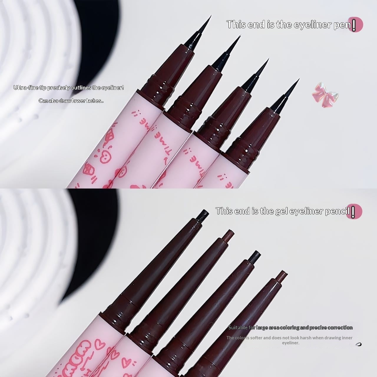 Waterproof Black Brown Liquid Eyeliner Pencil for Precise Eye Makeup