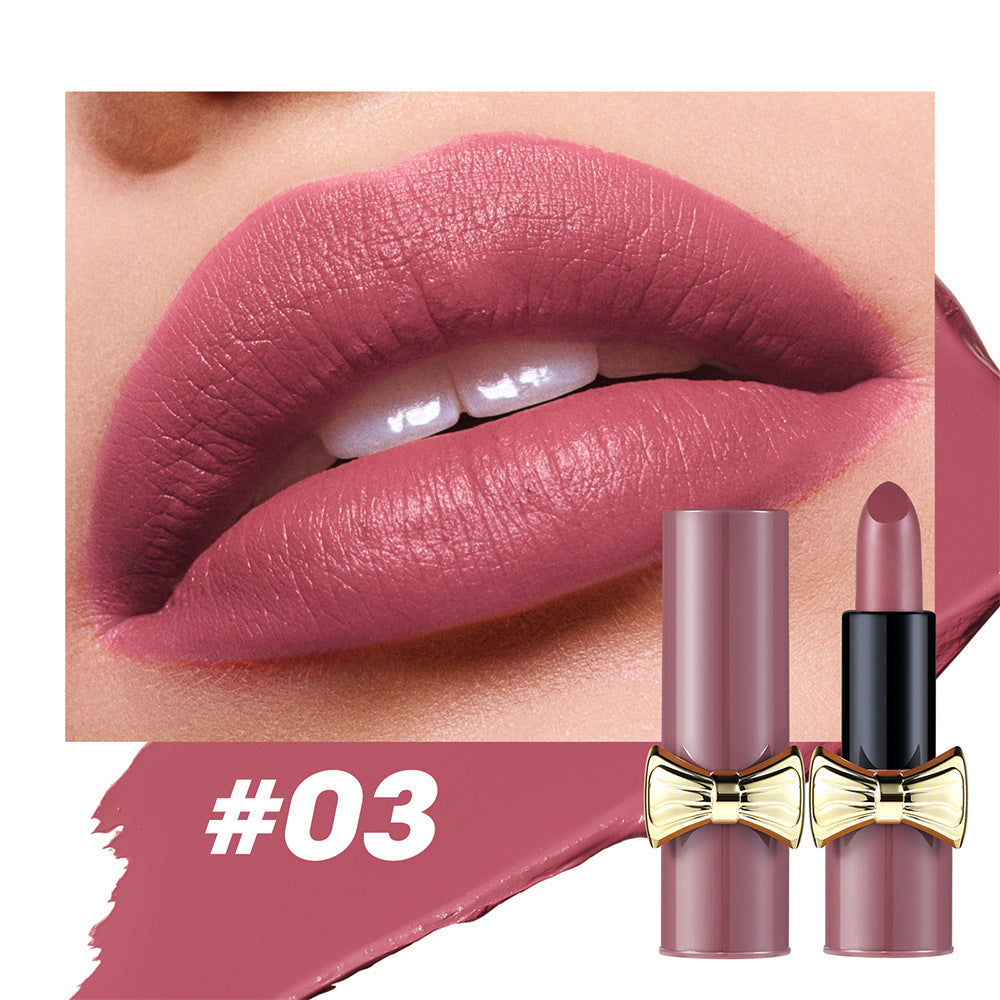 Waterproof Bow Lipstick Matte Velvet for Lasting Skin Color Enhancement - Teleplus bow lipstick matte velvet lasting