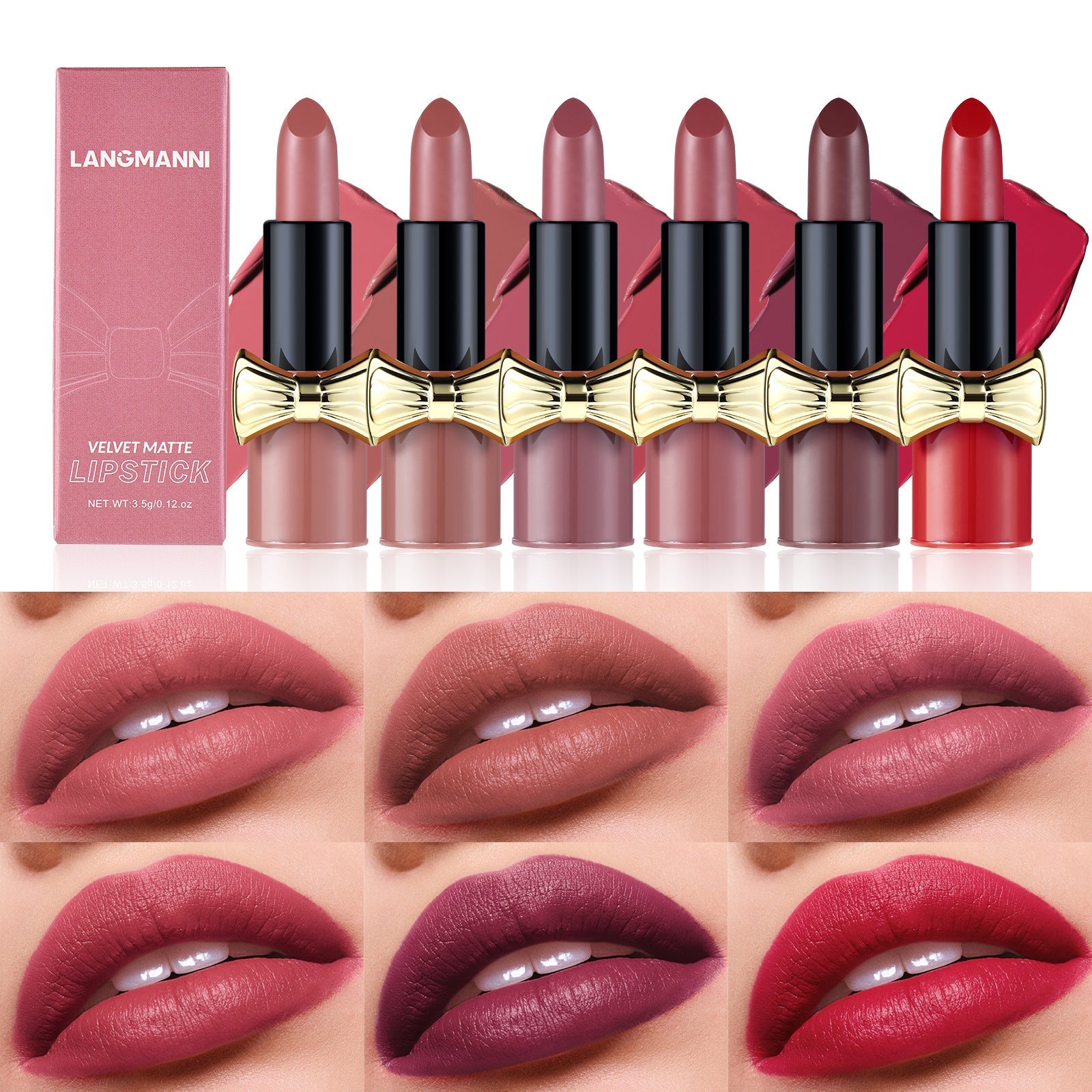Waterproof Bow Lipstick Matte Velvet for Lasting Skin Color Enhancement - Teleplus bow lipstick matte velvet lasting