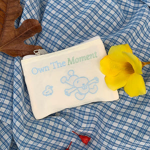 Waterproof Change Card Holder with Embroidery and One-Way Zipper for United States - Chic Stylish Shenanigans change