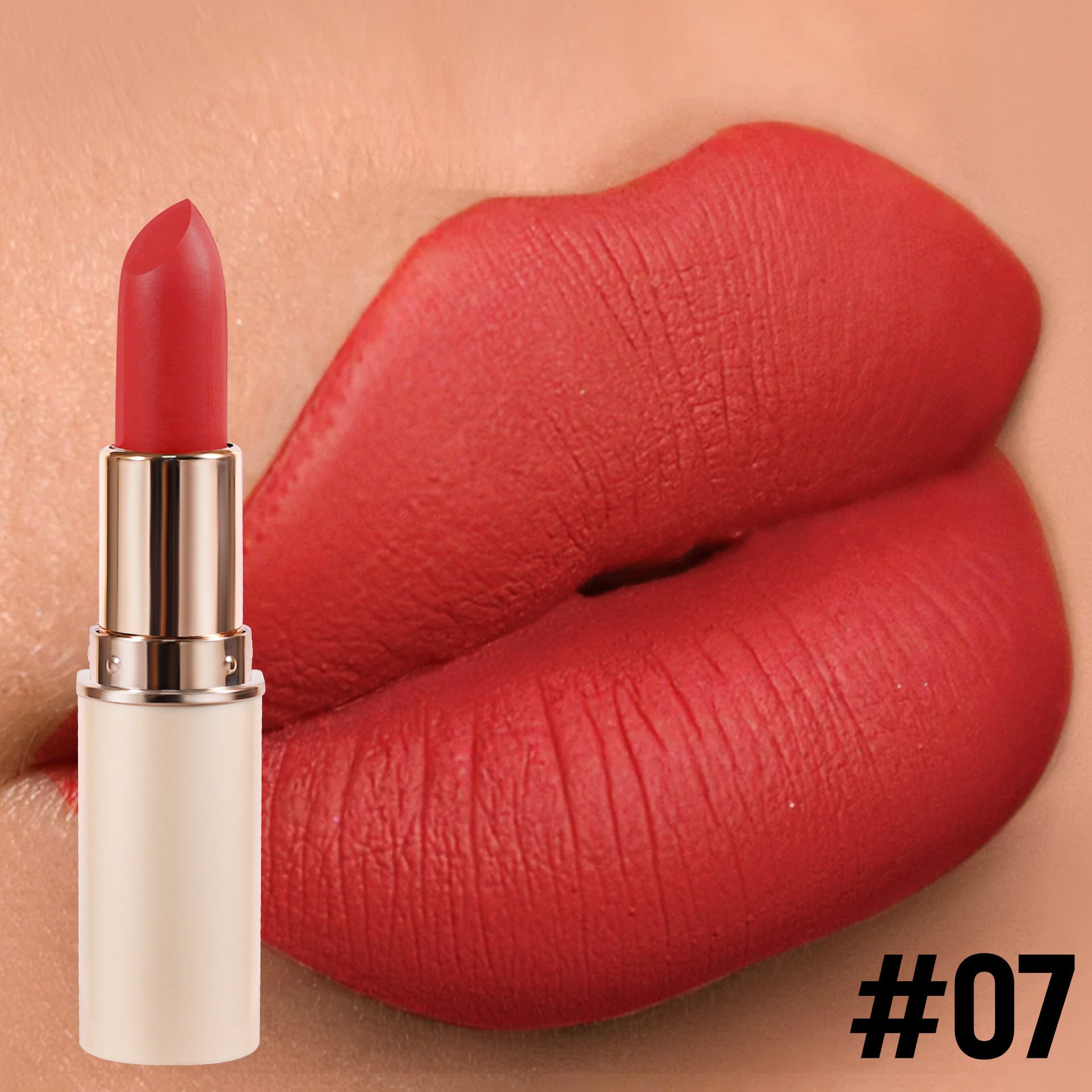 Waterproof Color Matte Lipstick in Cylinder Design for Easy Application - Teleplus color matte lipstick half cylinder