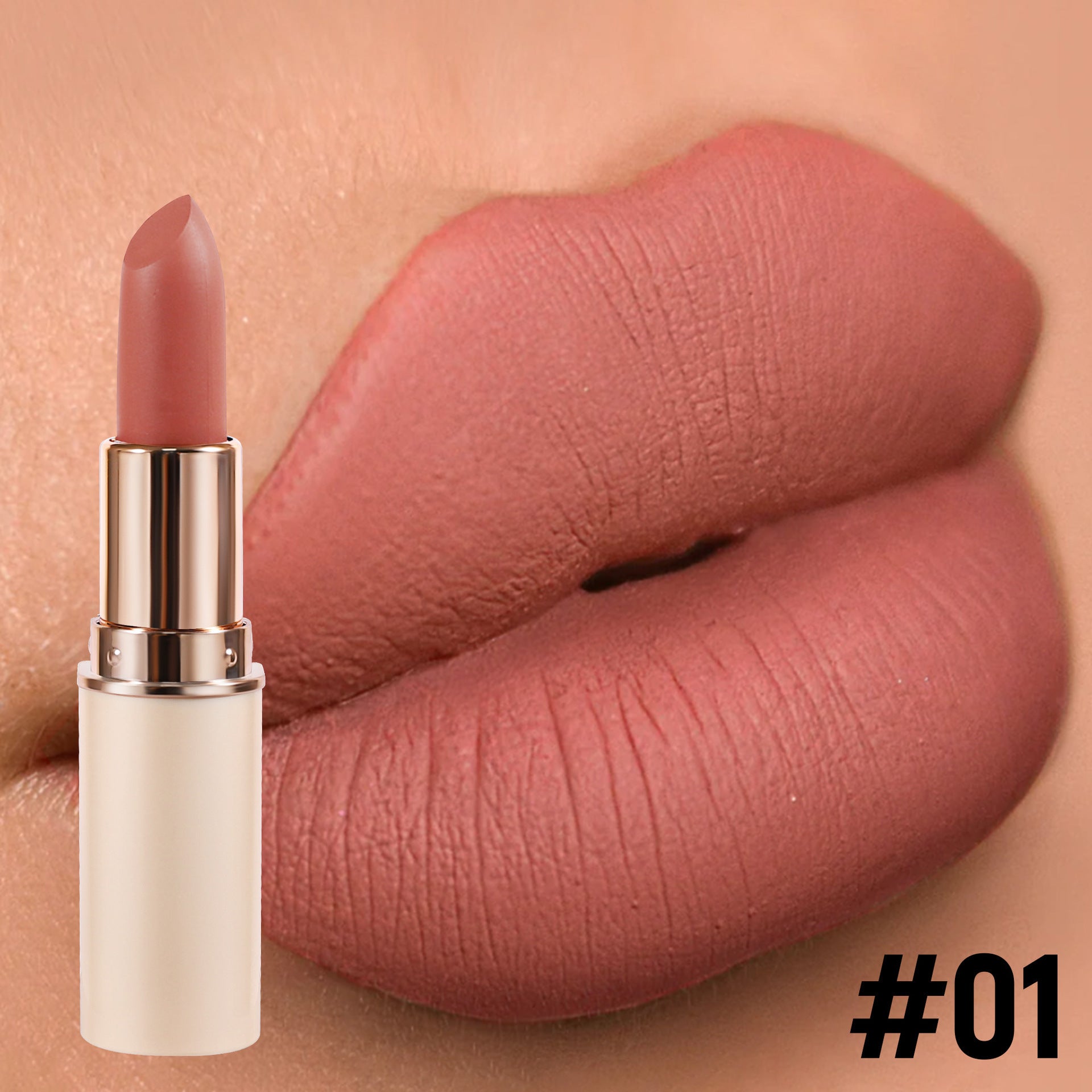 Waterproof Color Matte Lipstick in Cylinder Design for Easy Application - Teleplus color matte lipstick half cylinder