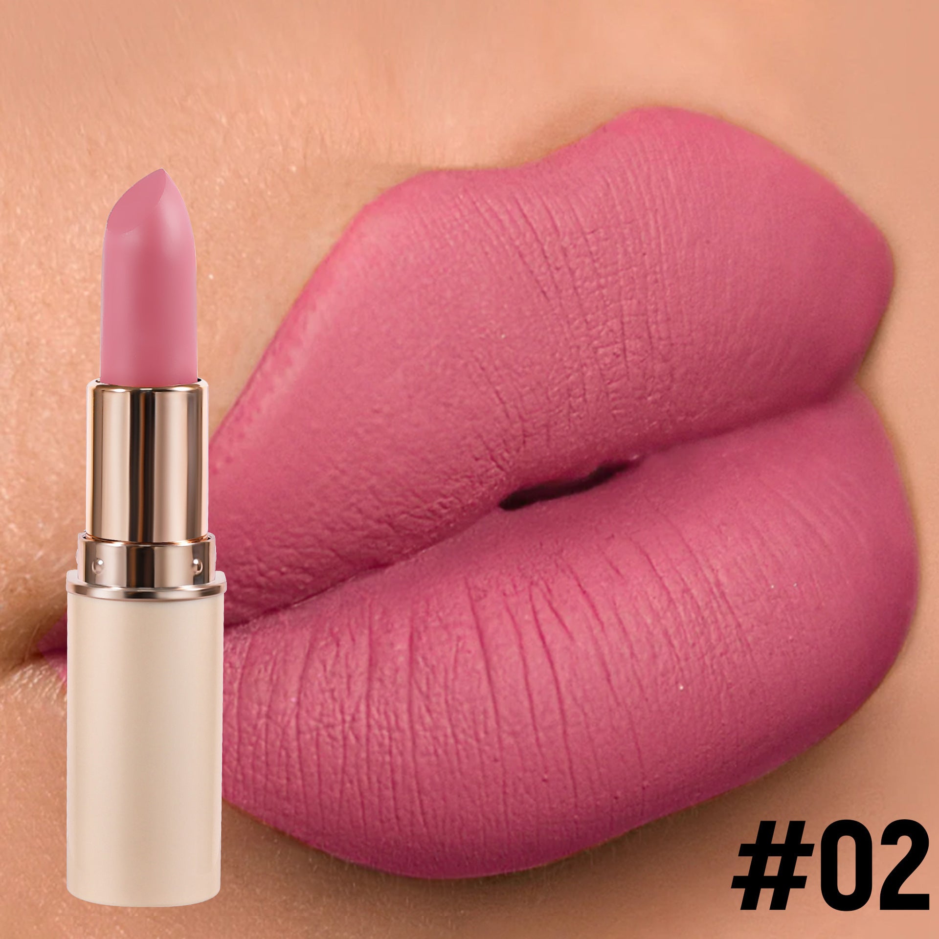 Waterproof Color Matte Lipstick in Cylinder Design for Easy Application - Teleplus color matte lipstick half cylinder