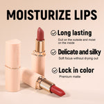 Waterproof Color Matte Lipstick in Cylinder Design for Easy Application - Teleplus color matte lipstick half cylinder