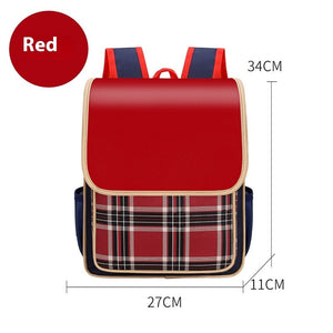 Red and Blue nylon shoulder bag with printing solid color options - Waterproof British Backpack for Tiny Adventurers