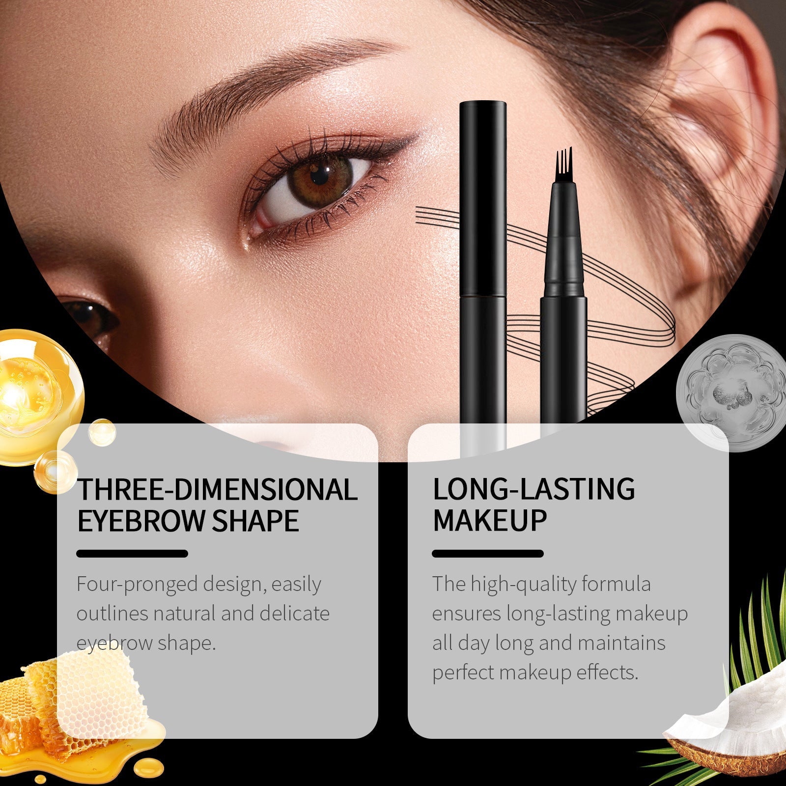 Waterproof Eyebrow Pencil with Tip Applicator and Natural Ingredients - Teleplus eyebrow pencil tip applicator