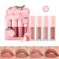 Waterproof Fruit Lip Glaze Set with Nonstick Cup and Velvet Matte Finish - Teleplus nonstick cup fruit lip glaze velvet