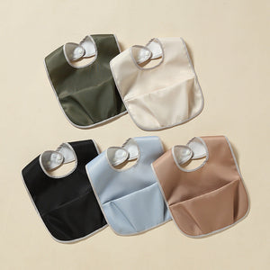 Waterproof Large Pocket Bib in Army Green Black Blue Yellow Khaki for US Customers - Messy Eaters Unite with united