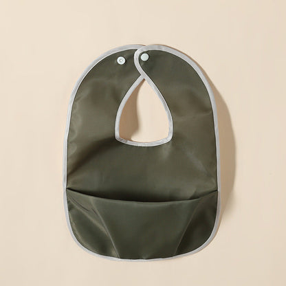 Waterproof Large Pocket Bib in Army Green Black Blue Yellow Khaki for US Customers - Messy Eaters Unite with united
