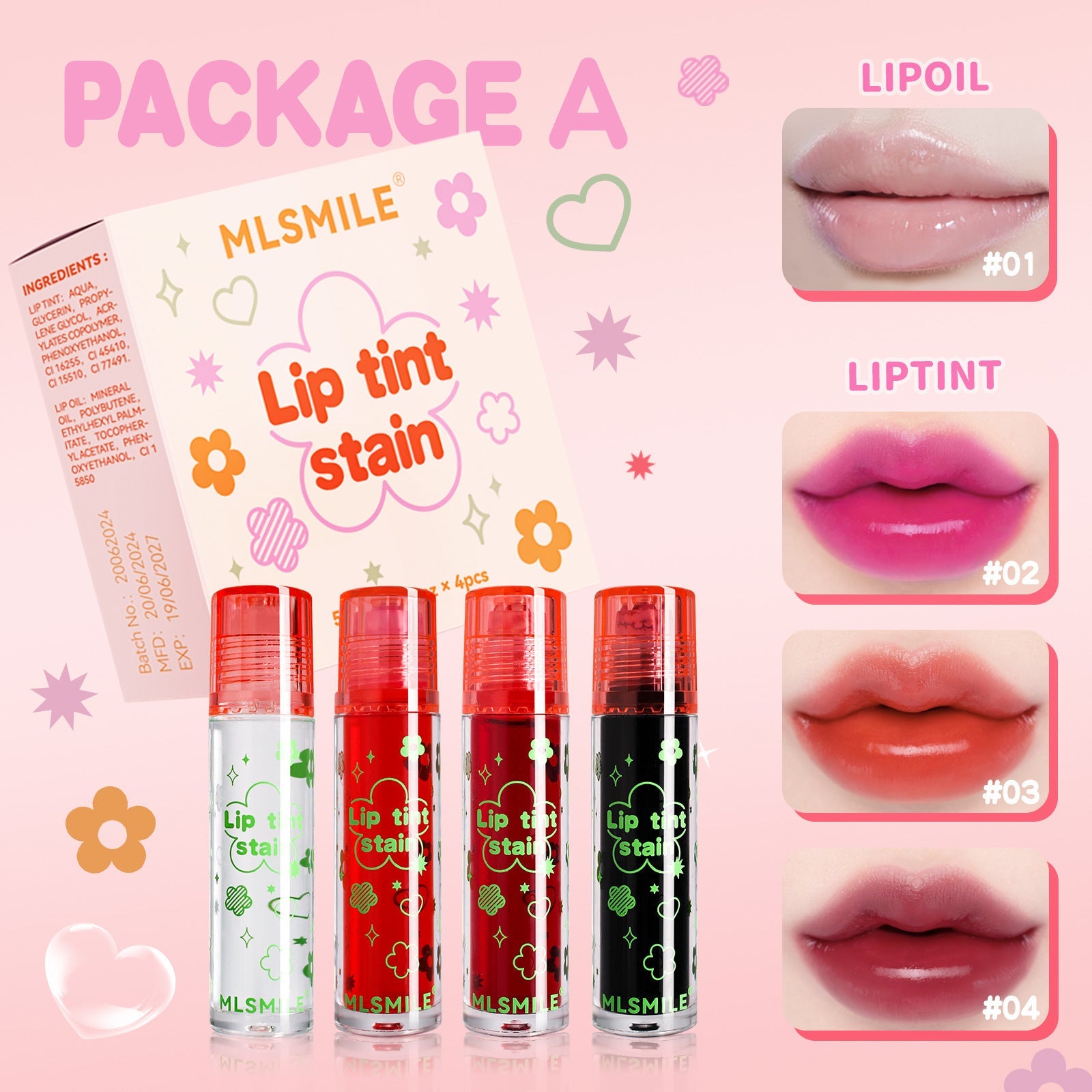 Waterproof Lip Stain Suit with Makeup Ball Gloss for Lasting Color - Teleplus makeup ball lip gloss stain suit lasting