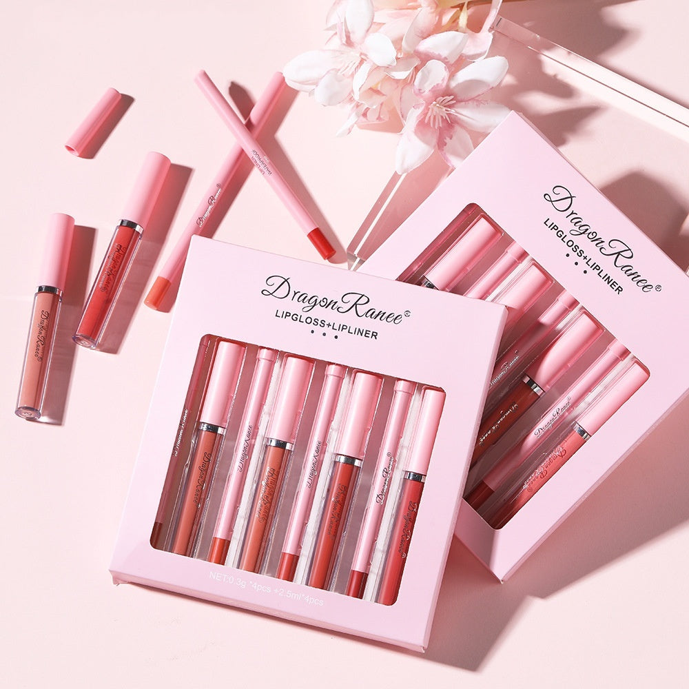 Waterproof Lipstick Set with Natural Matte Finish and Stroke Lip Effect - Teleplus cup lipstick stroke lip matte finish