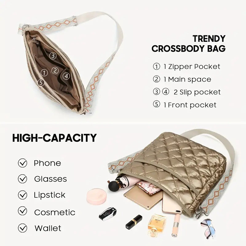 Waterproof Nylon Crossbody Bag for Travel and Outdoor - Teleplus waterproof nylon crossbody bag outdoor