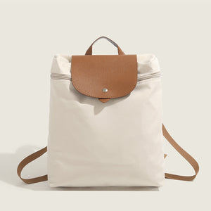 Waterproof Nylon Shoulder Bag Creamy White and Pink Soft Lightweight Purse - Teleplus