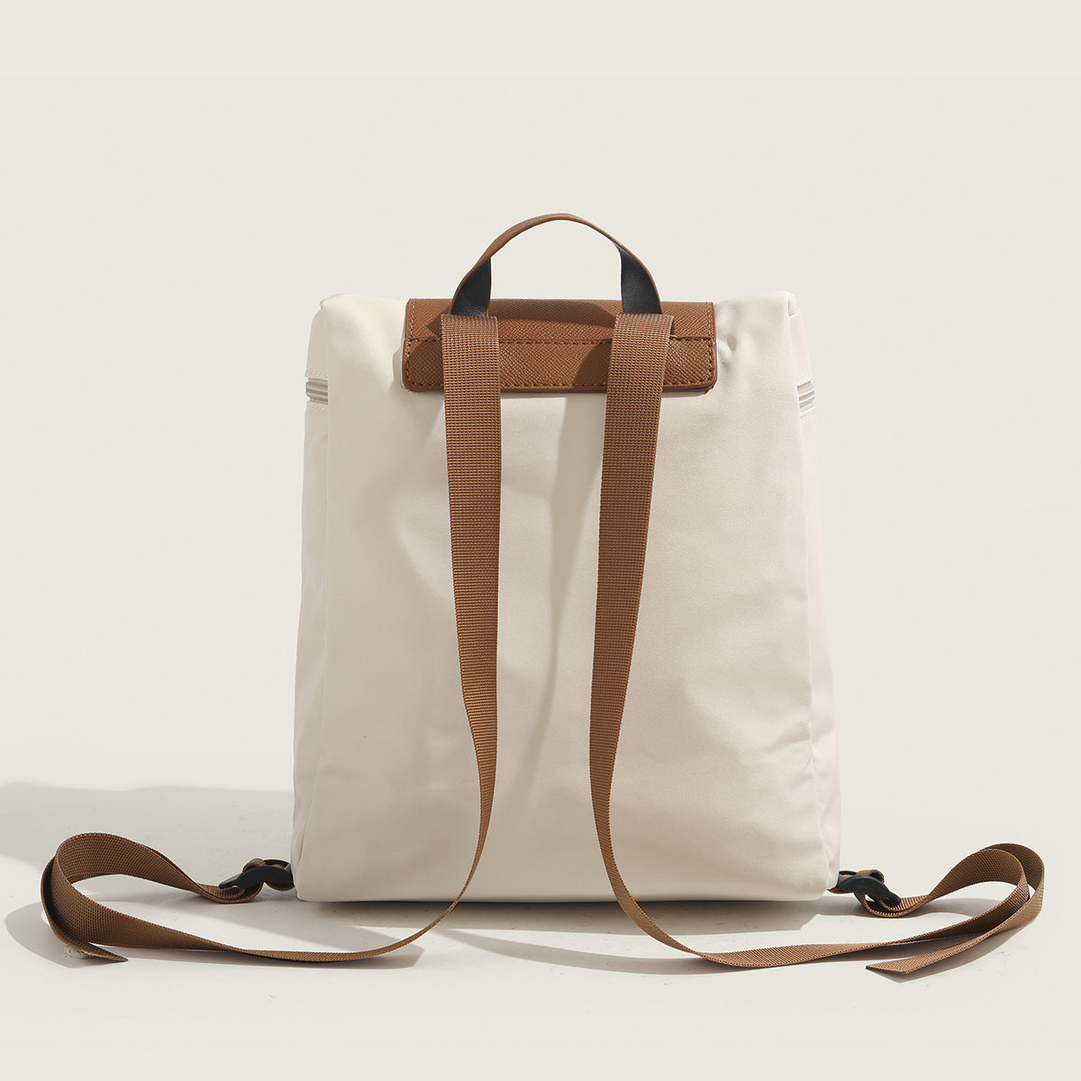 Waterproof Nylon Shoulder Bag Creamy White and Pink Soft Lightweight Purse - Teleplus