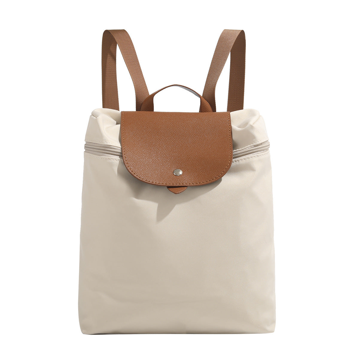 Waterproof Nylon Shoulder Bag Creamy White and Pink Soft Lightweight Purse - Teleplus