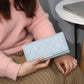 Waterproof Polyester Wallet with Stripes and Linen Interior for Home Storage - Teleplus