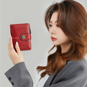 Waterproof PU Leather Card Holder with Anti-Theft RFID Blocking Slot - Teleplus