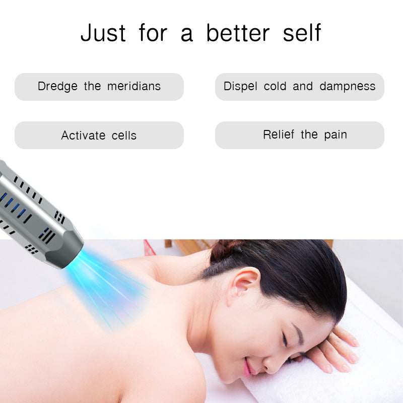 Wave Pulse Massage Physiotherapy Instrument Light with Blow Therapy Device - blow physiotherapy instrument light wave